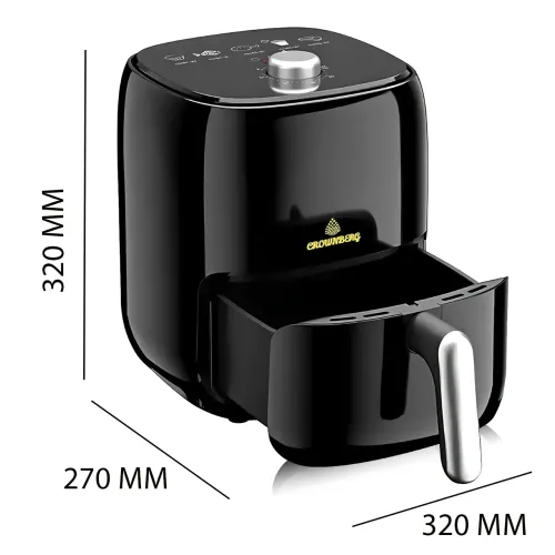 Аэрогриль фритюрница без масла Crownberg CB-5540, 2 л, 1200 Вт, 8 программ, антипригарная чаша, черный - фото 14