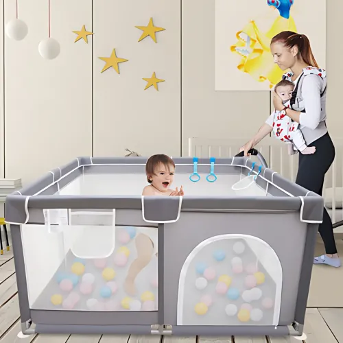 Детский манеж 180×120 см с мягким дном, защитной сеткой, складной игровой центр для малышей от 6 мес. до 3 лет - фото 10