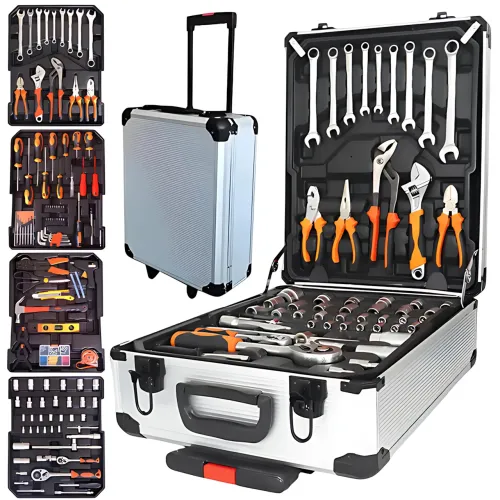 Профессиональный набор инструментов Tool Set 235 в алюминиевом чемодане на колесах, хром-ванадиевая сталь - фото 2