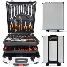 Профессиональный набор инструментов Tool Set 235 в алюминиевом чемодане на колесах, хром-ванадиевая сталь