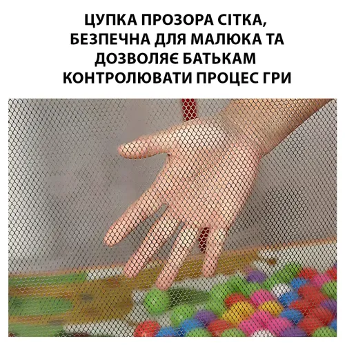 Детский шестигранный манеж-шестигранник с мягким дном и карманом, голубой, складной, для дома и улицы - фото 4
