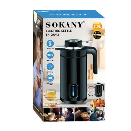 Электрический чайник-термочайник Sokany SK-09042 2 л, 1500 Вт, двойные стенки, из нержавеющей стали SUS316 - фото 14