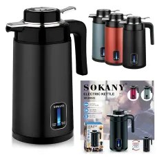 Електричний чайник-термочайник Sokany SK-09042 2 л, 1500 Вт, подвійні стінки, з неіржавкої сталі SUS316