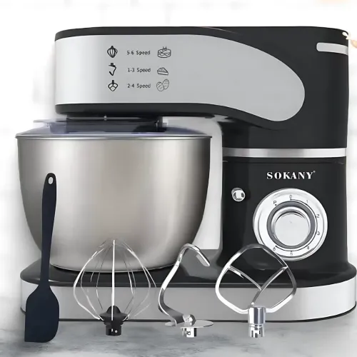 Планетарный тестомес Sokany SK-05002, 7.5 л, 2000 Вт  с чашей из нержавеющей стали и комплектом насадок - фото 16