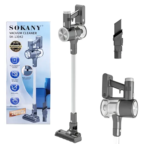 Вертикальный пылесос SOKANY SK-13042, 2200 Вт, ручной, аккумуляторный, циклонный, контейнер 0,6 л, 3 насадки - фото 18