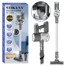 Вертикальный пылесос SOKANY SK-13042, 2200 Вт, ручной, аккумуляторный, циклонный, контейнер 0,6 л, 3 насадки