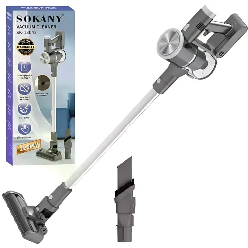 Вертикальный пылесос SOKANY SK-13042, 2200 Вт, ручной, аккумуляторный, циклонный, контейнер 0,6 л, 3 насадки - фото 4