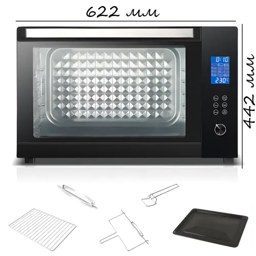 Электрическая настольная духовка Sokany SK-10011, 50 л, 1700 Вт, с грилем, конвекцией, вертелом и таймером - фото 10