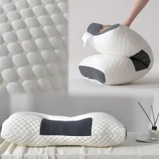 Ортопедическая подушка Casual 63×37 см, средняя жесткость, холлофайбер, анатомическая поддержка шеи, белый