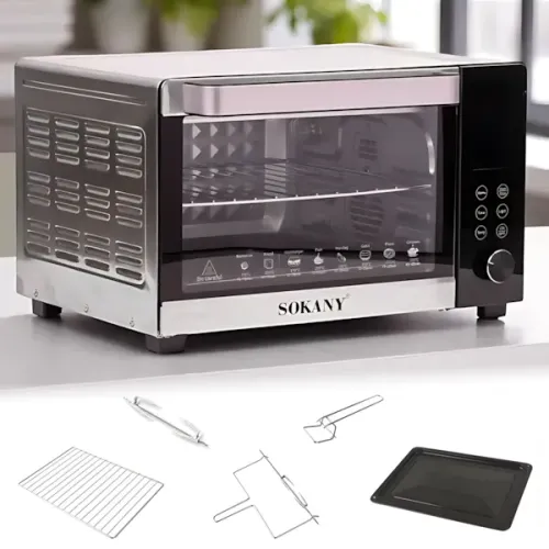 Электрическая настольная духовка Sokany SK-10009, 35 л, 1500 Вт, конвекция, гриль, таймер, белый