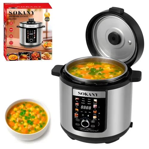 Мультиварка-скороварка Sokany SK-07043 — 7 л, 1500 Вт, антипригарна чаша, сенсорне керування, 15 програм - фото 8