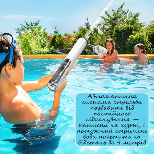Аккумуляторный водяной бластер Shark MK CY-069, электрический, 350 мл, автонабор воды, дальность до 9 м - фото 8