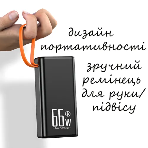 Hoco JA88A Power Bank 100000mAh, павербанк с быстрой зарядкой PD66W+QC3.0, фонариком и 4 USB-портами Белый - фото 8