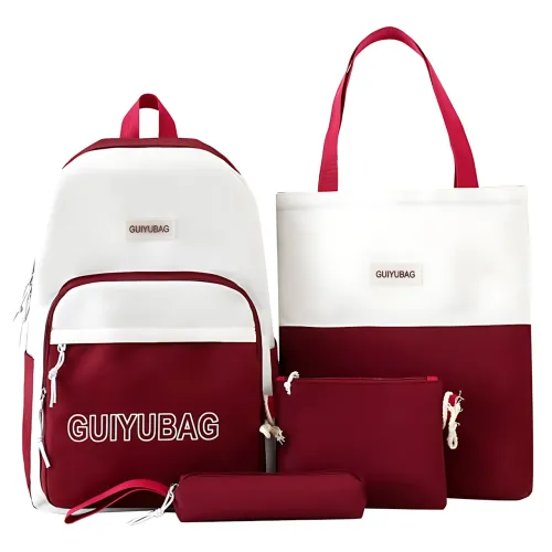 Набор 4 в 1 школьный рюкзак GUIYUBAG MFG-2-613, рюкзак + сумка + клатч + пенал Красный - фото 2