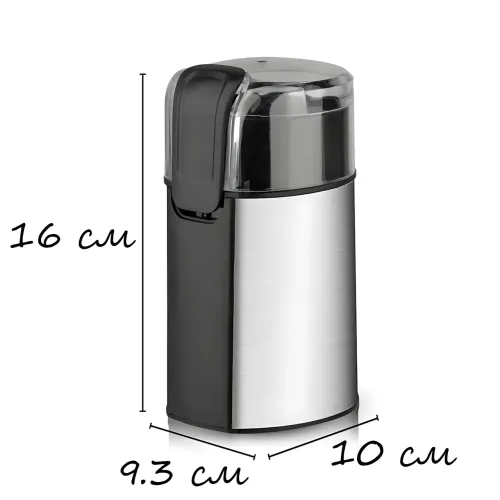 Кофемолка электрическая Domotec MS 7123 280W, ножевая, емкость 60 г, сталь, 16 х 9 см - фото 10