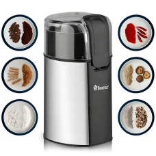Кофемолка электрическая Domotec MS 7123 280W, ножевая, емкость 60 г, сталь, 16 х 9 см