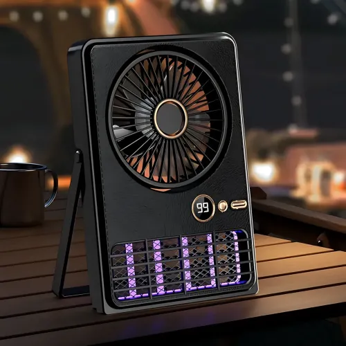 Портативный вентилятор-лампа от комаров Fan AND XL-1414 2-в-1, 6000 мАч, LED-подсветка, 5 скоростей, черный - фото 6