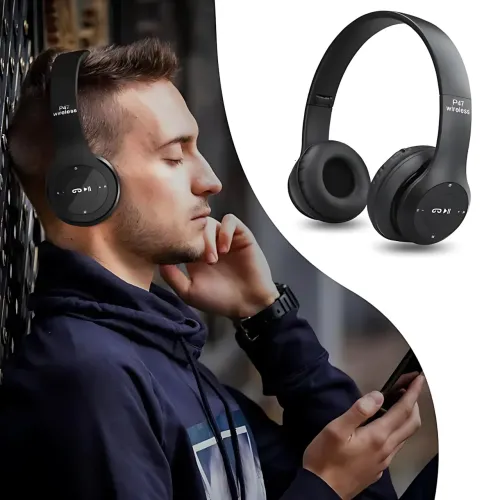 Беспроводные Bluetooth-наушники MDR P47 с микрофоном, шумоподавлением, FM-радио, microSD, складная конструкция - фото 10