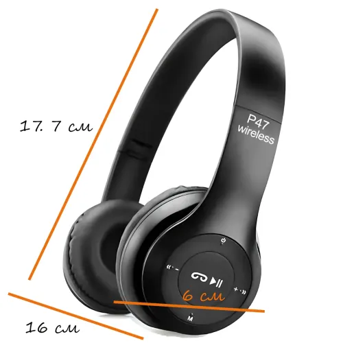 Беспроводные Bluetooth-наушники MDR P47 с микрофоном, шумоподавлением, FM-радио, microSD, складная конструкция - фото 7