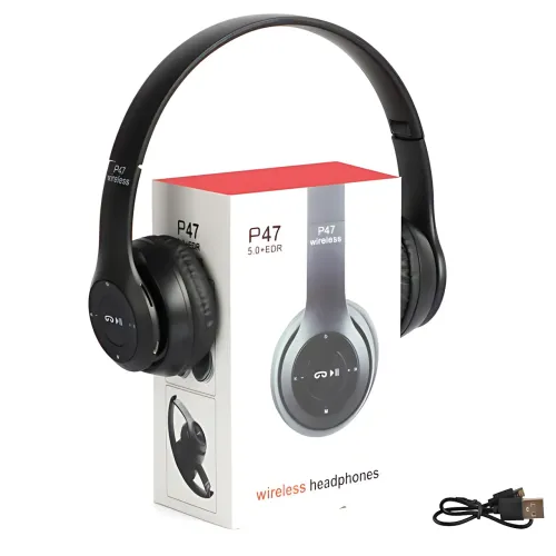 Беспроводные Bluetooth-наушники MDR P47 с микрофоном, шумоподавлением, FM-радио, microSD, складная конструкция - фото 8