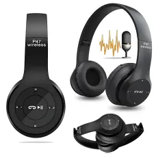 Беспроводные Bluetooth-наушники MDR P47 с микрофоном, шумоподавлением, FM-радио, microSD, складная конструкция