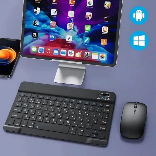 Бездротова клавіатура та миша 9212-BT Bluetooth, акумуляторна клавіатура 79 клавіш + оптична миша - фото 8