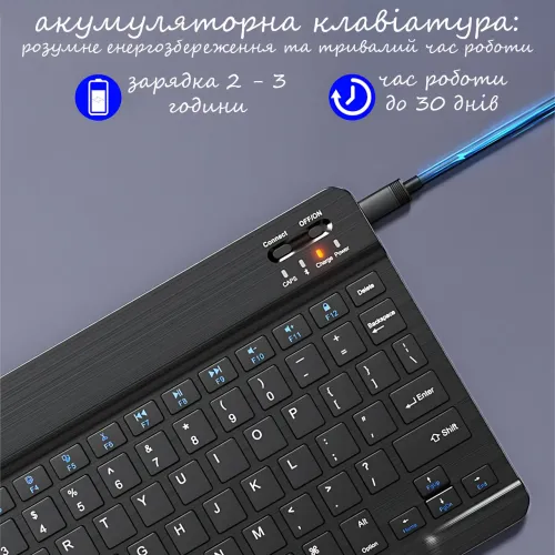Бездротова клавіатура та миша 9212-BT Bluetooth, акумуляторна клавіатура 79 клавіш + оптична миша - фото 6
