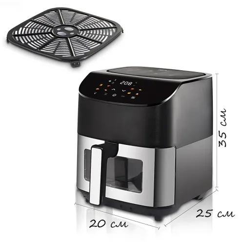 Аэрофритюрница Hoffmans HM-785 8 л, 2000 Вт, сенсорный LCD экран, 10 программ, гриль, конвекция, таймер - фото 9