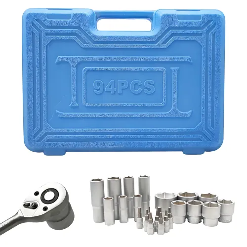 Набор головок ZHONGXIN 94 предмета 1/4″ и 1/2″ DR, Torx, хром-ванадий, трещотки, биты, свечные головки, синий - фото 10