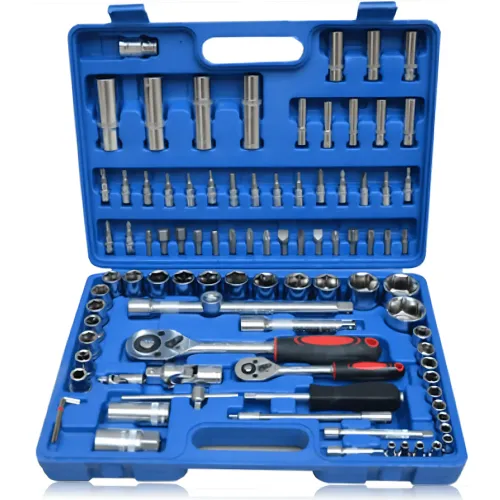 Набор головок ZHONGXIN 94 предмета 1/4″ и 1/2″ DR, Torx, хром-ванадий, трещотки, биты, свечные головки, синий - фото 2