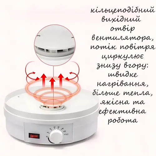 Электросушилка для овощей и фруктов MAXTOP MP-5077, дегидратор 1000 Вт, 5 секций, 35–70°C, с вентилятором - фото 7