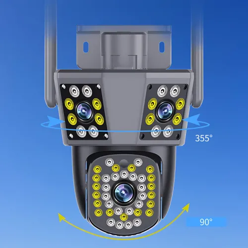 Уличная Wi-Fi IP камера 3-Lens IPC360, 3 объектива, цветное ночное видение, двусторонний звук, IP66, WiFi+RJ45 - фото 6