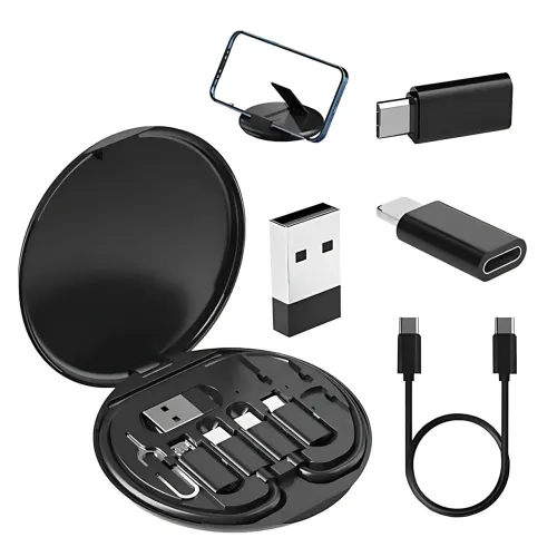 Універсальний набір адаптерів і кабелів 6-в-1: Type-C, Lightning, Micro USB, USB, тримач для телефона - фото 5
