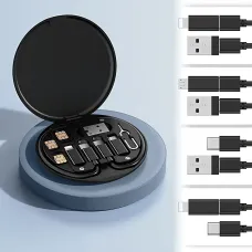 Універсальний набір адаптерів і кабелів 6-в-1: Type-C, Lightning, Micro USB, USB, тримач для телефона