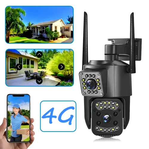 Уличная IP-камера видеонаблюдения SC03 V380pro, 4G SIM, поворотная 360°, датчик движения, дуплекс