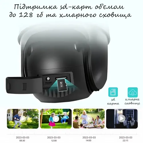 Wi-Fi IP камера P11, 3+3 Мп, PTZ, двойной объектив, ночное видение, сигнализация, автоотслеживание, IP66, SD - фото 8