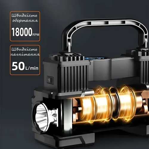 Автомобильный компрессор Air Pump AND XL-1025, 12В, 150 PSI, LED-фонарь, манометр - фото 10