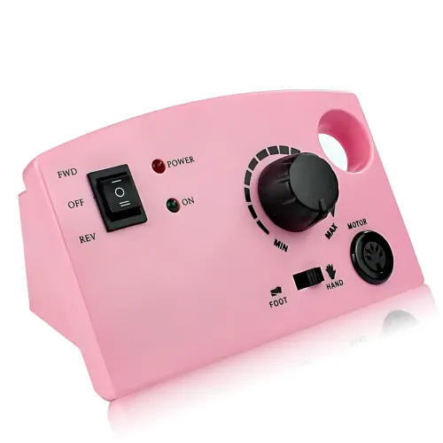 Фрезер для манікюру та педикюру Nail Master ZS-602, 65 Вт, 45 000 об./хв, реверс, педаль, набір фрез, рожевий - фото 3
