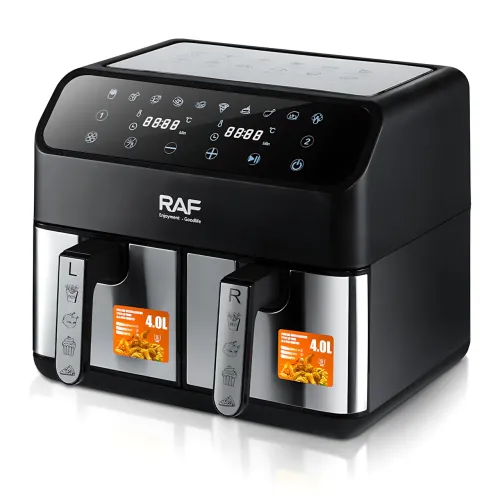 Професійний аерогриль-фритюр RAF R.5292 Air Fryer, подвійна антипригарна чаша 4+4 л, 2000 Вт - фото 4