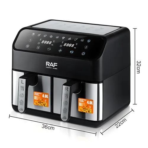 Професійний аерогриль-фритюр RAF R.5292 Air Fryer, подвійна антипригарна чаша 4+4 л, 2000 Вт - фото 8