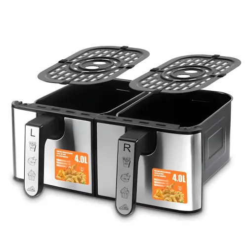Професійний аерогриль-фритюр RAF R.5292 Air Fryer, подвійна антипригарна чаша 4+4 л, 2000 Вт - фото 5