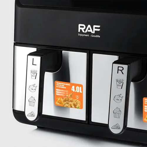 Професійний аерогриль-фритюр RAF R.5292 Air Fryer, подвійна антипригарна чаша 4+4 л, 2000 Вт - фото 6