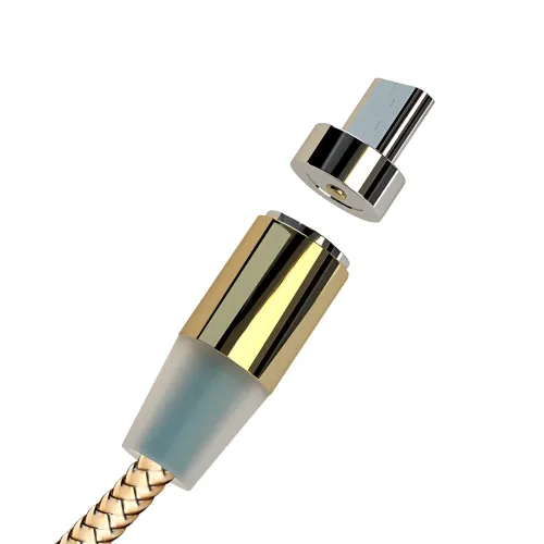 Магнітний кабель 3в1 X-Cable Magnetic М3 Lightning/MicroUSB/Type-C, 1 м, 2A, в обплетенні, золотистий - фото 7