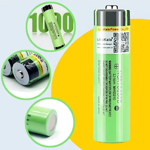 Аккумулятор LitoKalo 18650 3400 мАч 3,7V, Li-Ion, перезаряжаемый, до 1000 циклов, 20A, защита от перегрузки