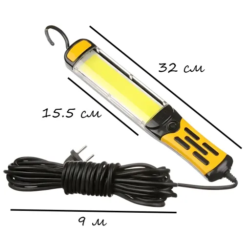 Фонарь переносной BL-9096, 96 LED, 20W, 1300 Лм, кабель 9 м, магнит + крючок, от сети 220В, для СТО, гаража - фото 9