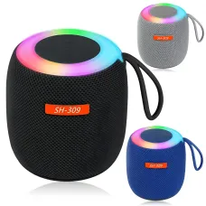 Портативная Bluetooth колонка UKC SH-309, 5 Вт, 800 мА·ч, RGB LED-подсветка, TWS, FM, USB/TF/AUX, Type-C