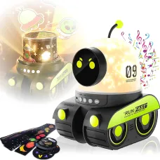 Проектор-ночник музыкальный LED «Робот» Droid WH-E03, Bluetooth, 6 трафаретов, аккумулятор 1200 мАч, ночник-проектор