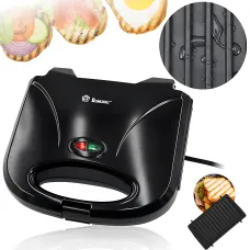 Сендвічниця-гриль Domotec MS-7709, 1000 Вт — бутербродниця з антипригарним покриттям, блокуванням корпусу, індикацією, 220V