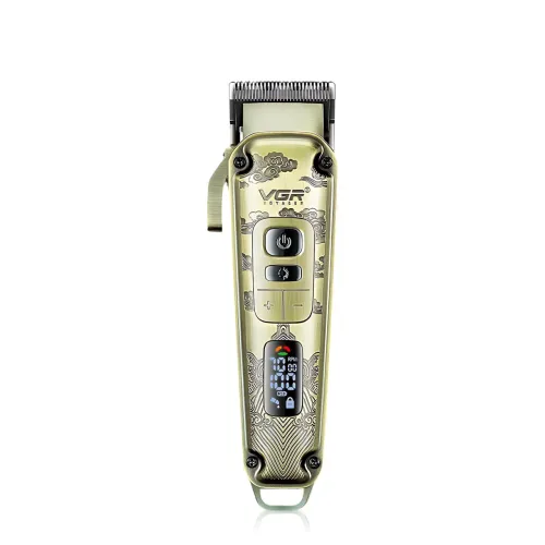 Машинка для стриження волосся й бороди VGR V-005, 5 Вт, 4 швидкості, USB-C, 8 насадок 1.5-19 мм, LED-дисплей - фото 3