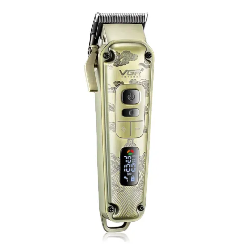 Машинка для стриження волосся й бороди VGR V-005, 5 Вт, 4 швидкості, USB-C, 8 насадок 1.5-19 мм, LED-дисплей - фото 4